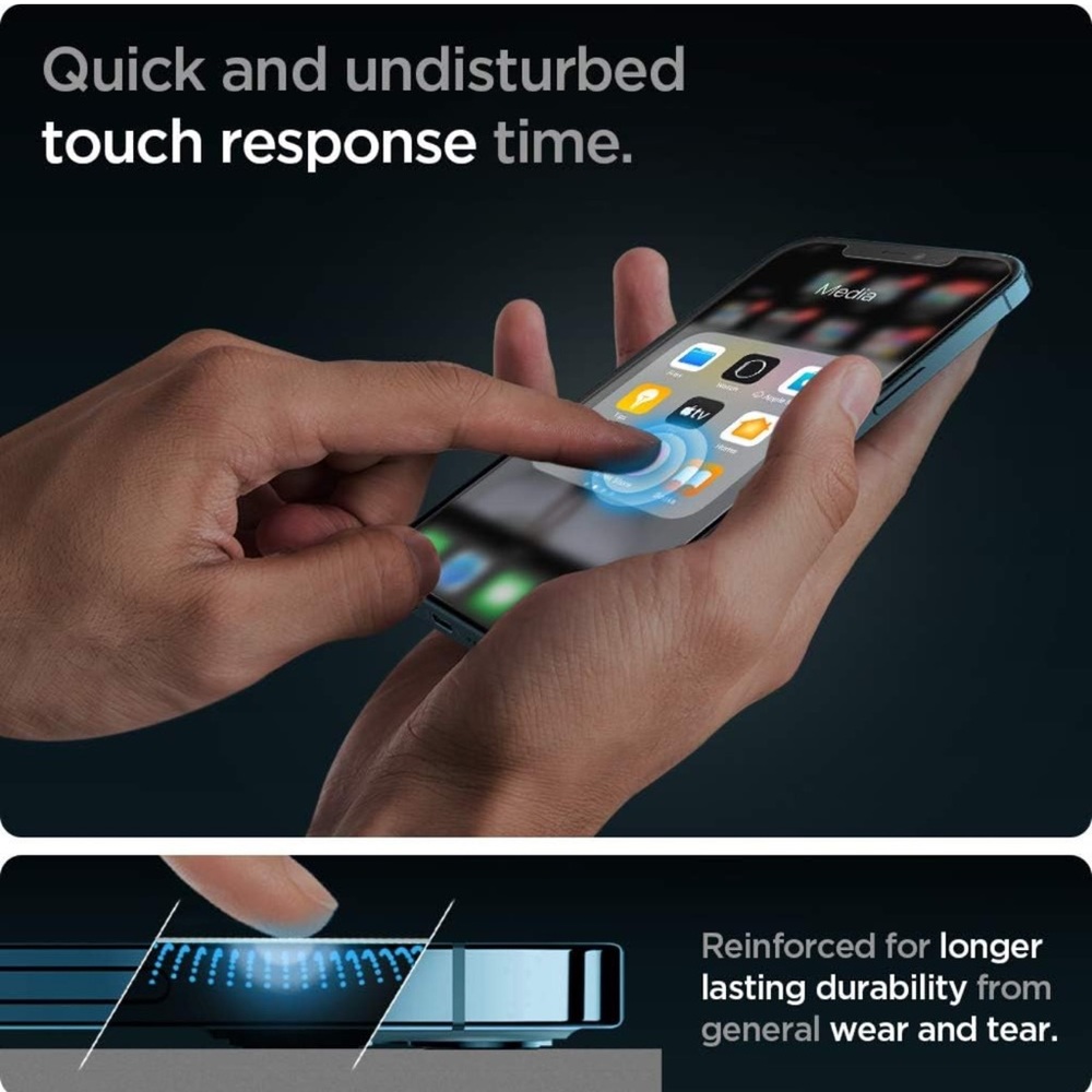 Spigen iPhone 12 Pro Max Tempered Glass Screen Protector - Picture 6 of 9